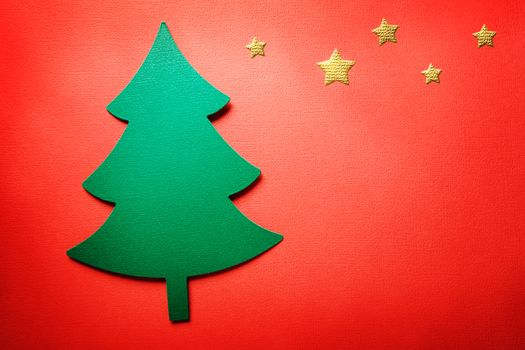 Handmade paper craft Christmas tree with small stars