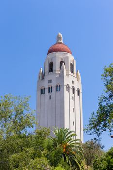 STANFORD, UNITED STATES - July 6:  Hoover Tower on the campus of  Stanford University. The tower houses the Hoover Institution of Library and Archives and is named after Herbert Hoover, the 31st President of the United States. July 6, 2013.