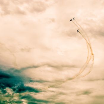 Monroe, NC - Nov 9 2013 - action in the sky during an airshow-warbirds over monroe