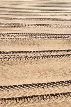 Offroad driving tyre tracks on soft soil