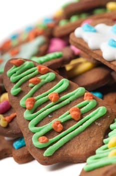 Closeup shot of gingerbread, christmas biscuit