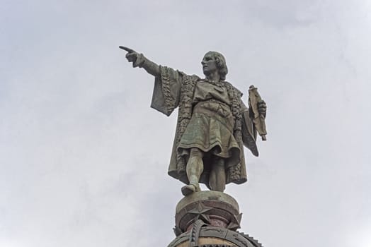 Tower of Columbus located in Plaza del Portal de la Pau in Barcelona, Spain