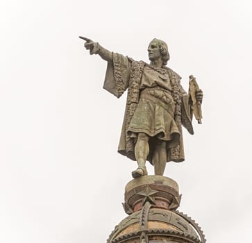 Tower of Columbus located in Plaza del Portal de la Pau in Barcelona, Spain