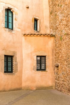 Tossa de Mar medieval houses Costa Brava, Catalonia, Spain