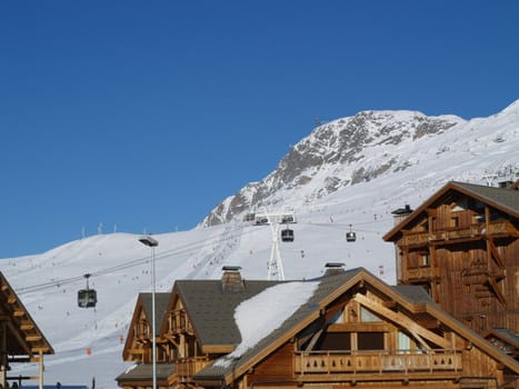 Ski resorts next to the ski track