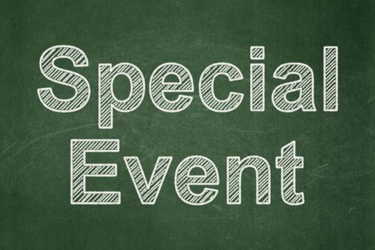 Business concept: text Special Event on Green chalkboard background, 3d render
