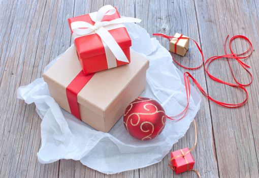 Christmas presents and gifts with decorations