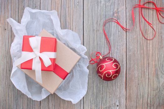 Christmas presents and gifts with decorations