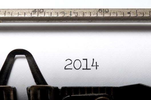 2014 printed on a vintage typewriter 