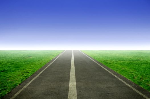 Open road leading towards the horizon 