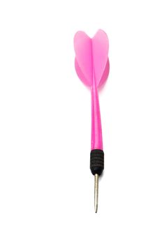 Nice pink dart isolated on white background