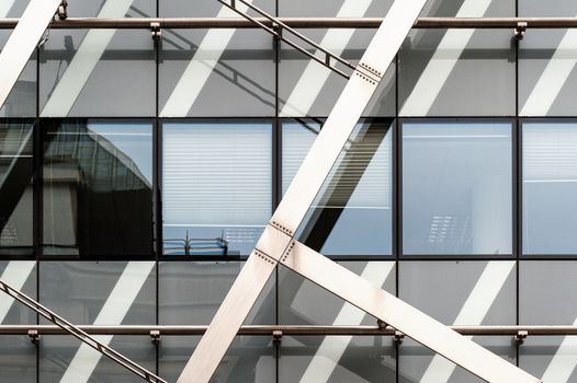 Detail View of an abstract modern building taken in Prague, Czech Republic