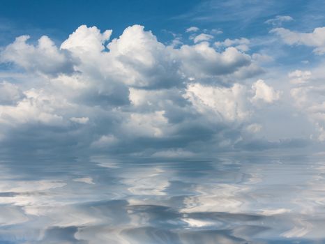 An image of a beautiful clouds and water reflection background