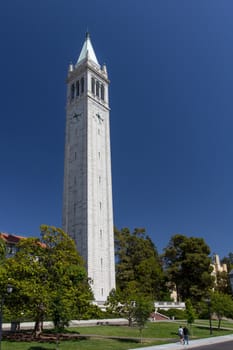 BERKELEY, CA/USA - June 15: Historic Sather Tower overlooking the University of California at Berkeley is the third largest bell tower in the world. June 15, 2013.