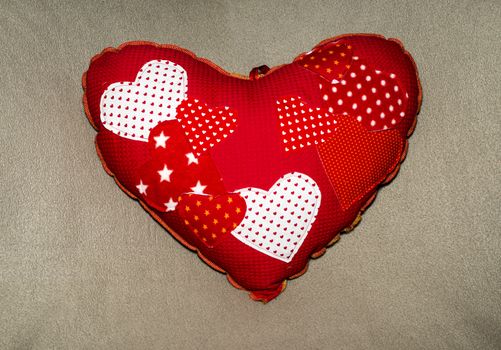 hand made hart shapes from textile and cotton