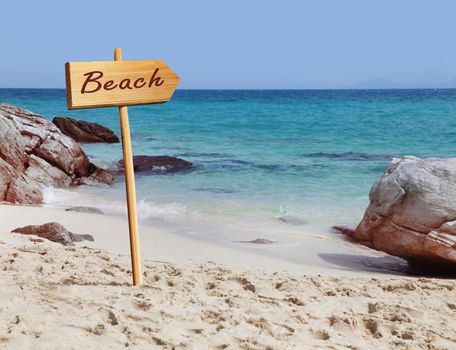 beautiful beach and tropical sea with rocks, island of Thailand