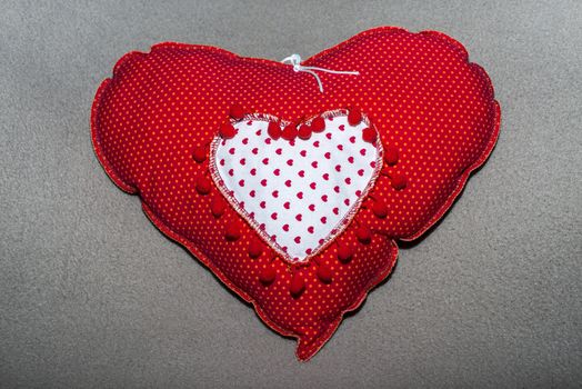 hand made hart shapes from textile and cotton