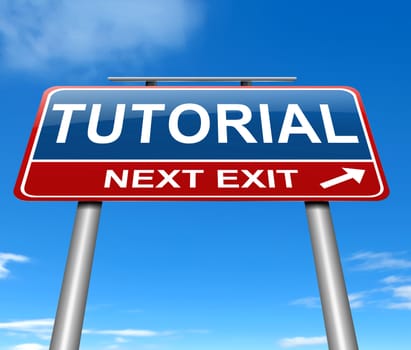 Illustration depicting a sign with a tutorial concept.
