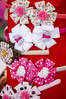 Close up view of a cute and traditional handmade flower headbands.