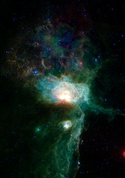 Far being shone nebula and star field against space. "Elements of this image furnished by NASA".
