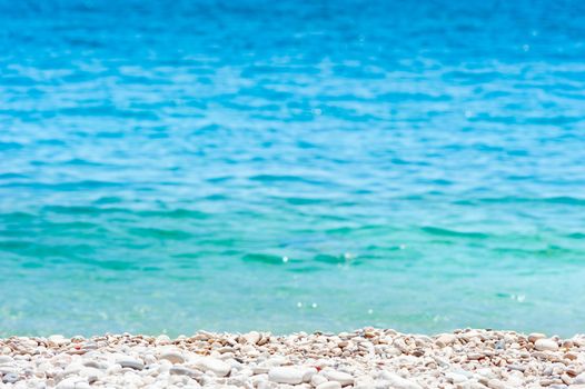 White pebbles on the sea beach