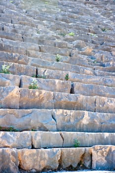 ruined stone steps of the ancient Roman theater