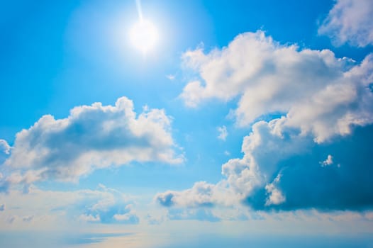 Clear blue sky and beautiful clouds