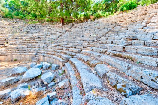 Ruins of the ancient amphitheater in Turkey