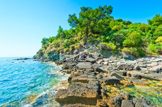 ruins of the ancient city on the sea