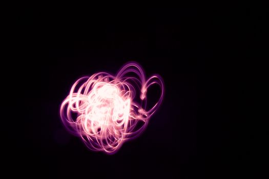 Flower shape light. Abstract forms of light in long exposure.