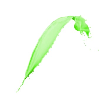 green paint splash isolated on white background