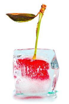 ice and cherry cocktail