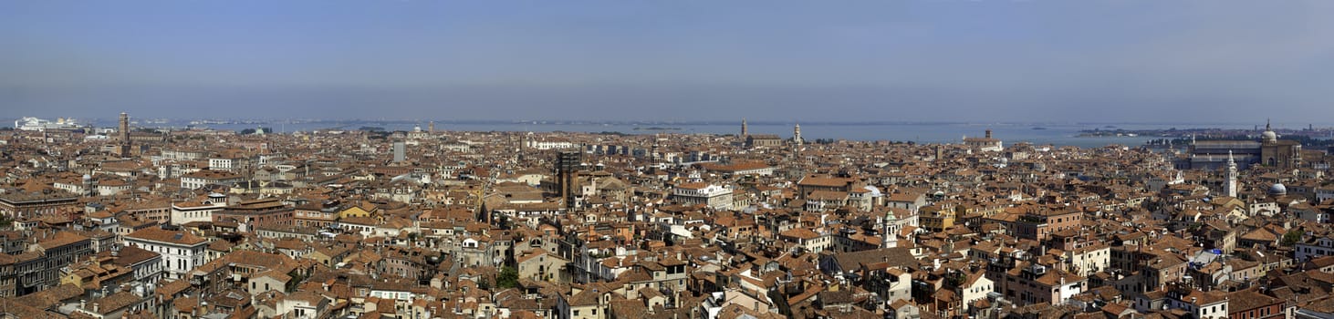Large panoramic view of Venice, Italy.