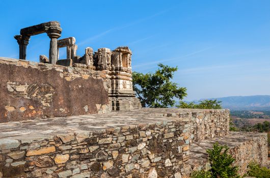 Kumbhalgarh fort, Rajasthan, India.  Kumbhalgarh is a Mewar fortress in the Rajsamand District of Rajasthan state in western India and is known world wide for its great history and architecture.