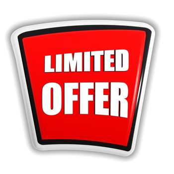 limited offer - 3d red banner with white text, business shopping concept