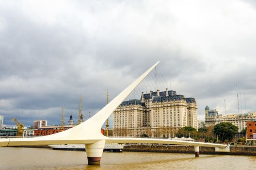 Women's bridge in Puerto Madero neighborhood of Buenos Aires, Argentina