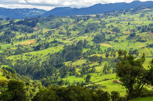 General view of the countryside in Cundinamarca, Colombia