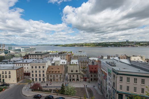 City view of old Quebec and its surrounding urban