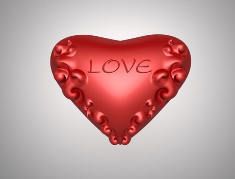 valentine love heart in classic style for background