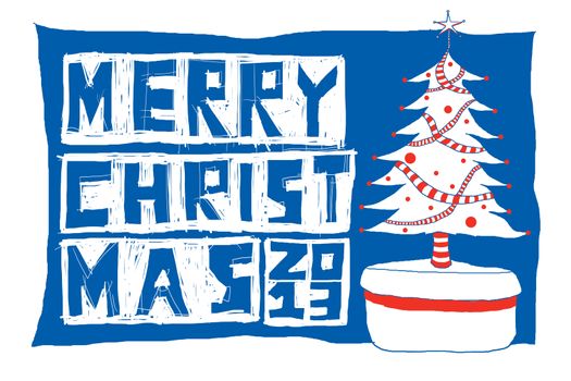 Christmas tree with merry christmas 2013 word