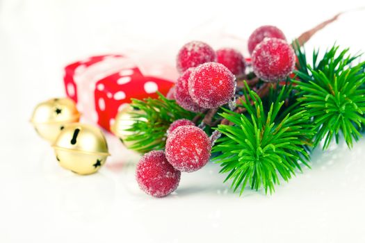 Christmas wreath on white background