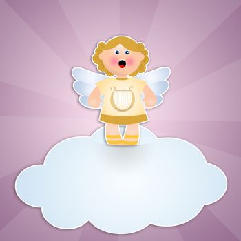 illustration of Angel on cloud for Christmas