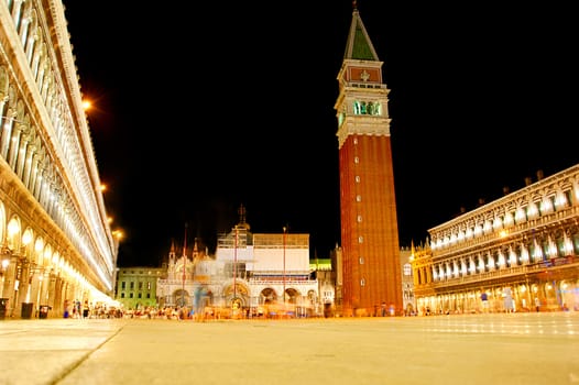 San Marco square in the evening, Venice Italy.