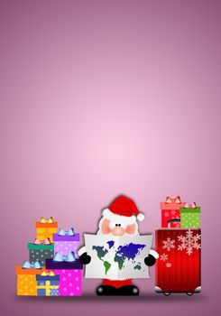 Santa Claus with gifts for Christmas