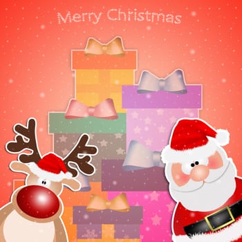 Santa Claus with gifts for Christmas