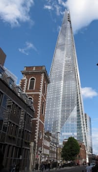 Street in Southwark  London with The Shard