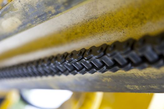 Conveyor Belt close up in an industry