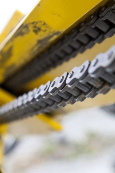 Conveyor Belt close up in an industry