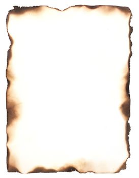 Burned edges isolated on white. Use as a frame or composite with any sheet of paper to give it the appearance of burned edges.