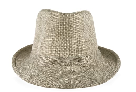 a flax hat on white background         